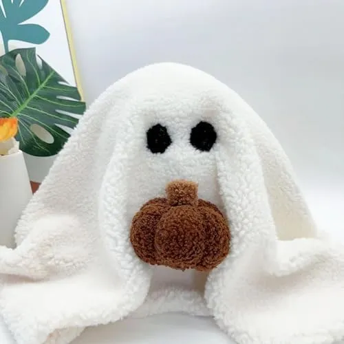 2023 Gus The Ghost With Pumpkin Pillow, Ghost Pillow With Pumpkin Plush For Halloween Decor, Ghost Shaped Pillow Halloween Christmas Thanksgiving Gift For Kids Boys Girls