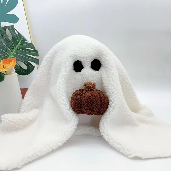 2023 Gus The Ghost With Pumpkin Pillow, Ghost Pillow With Pumpkin Plush For Halloween Decor, Ghost Shaped Pillow Halloween Christmas Thanksgiving Gift For Kids Boys Girls