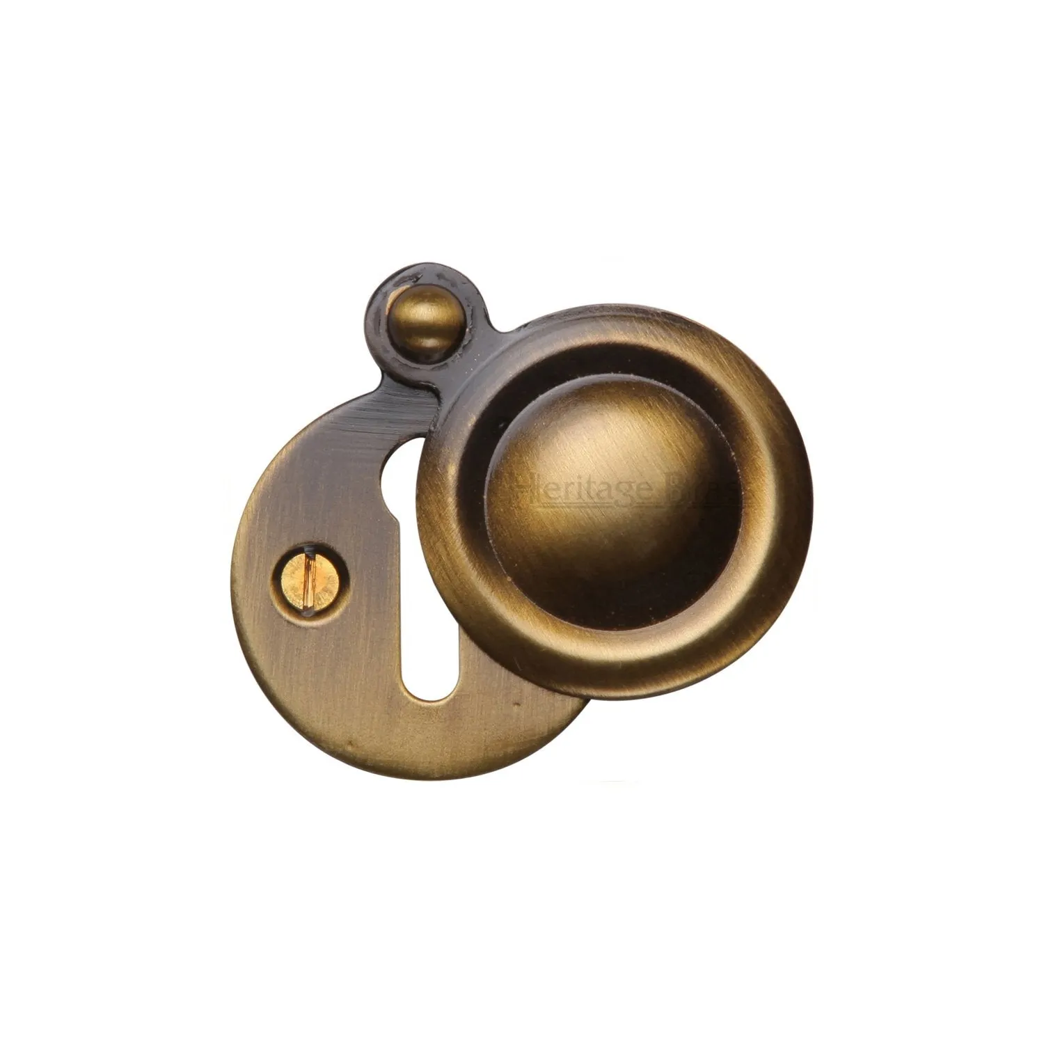 32mm Dia Round Keyhole Escutcheon With Plain Swing Cover