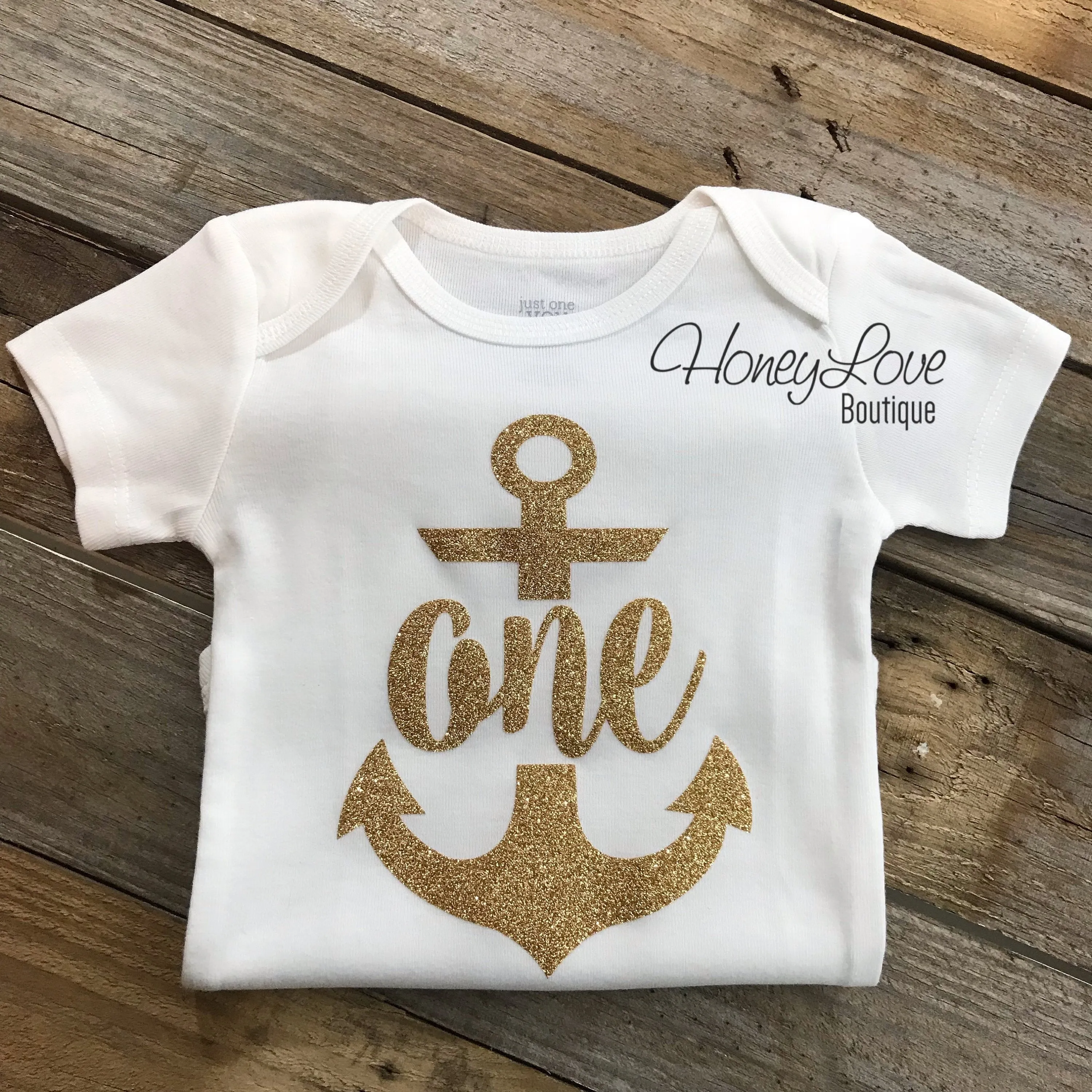 Anchor One Birthday bodysuit