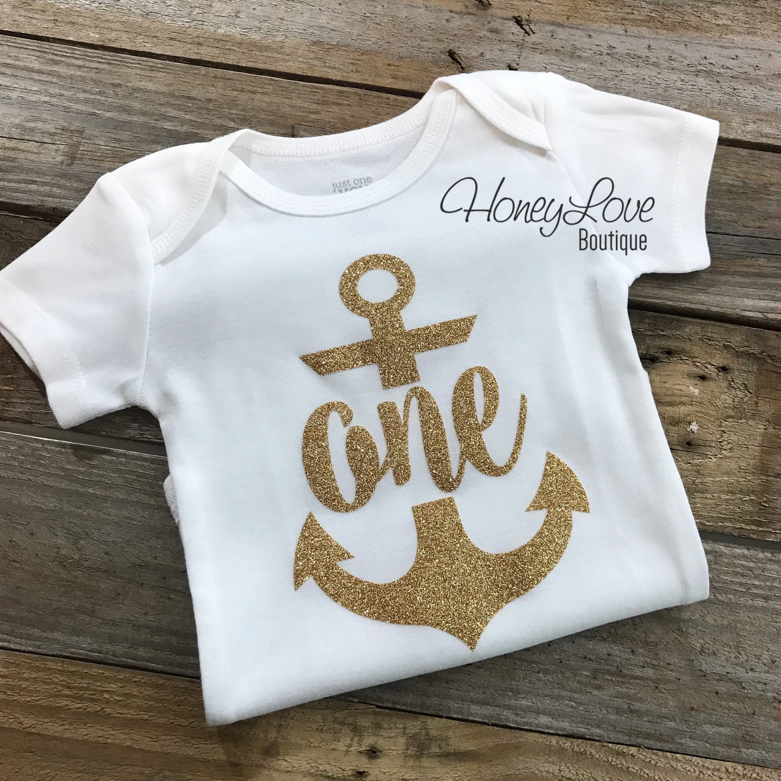 Anchor One Birthday bodysuit