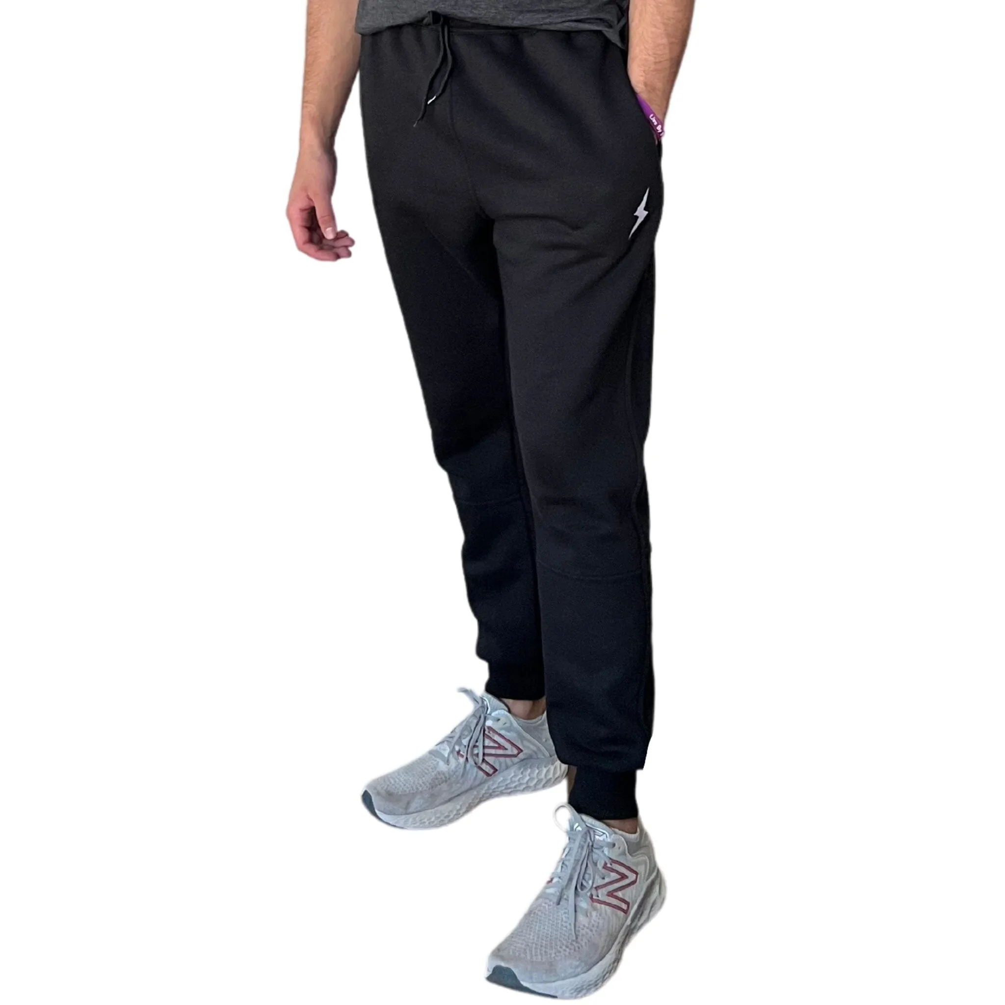 BRUCE BOLT Cotton Joggers - BLACK