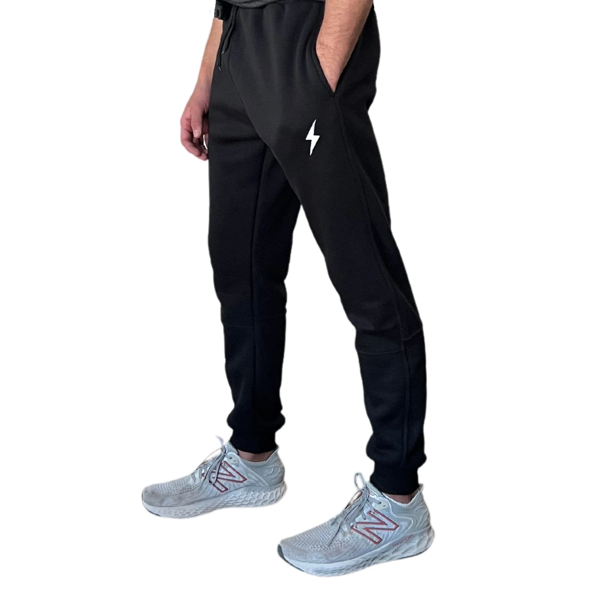 BRUCE BOLT Cotton Joggers - BLACK