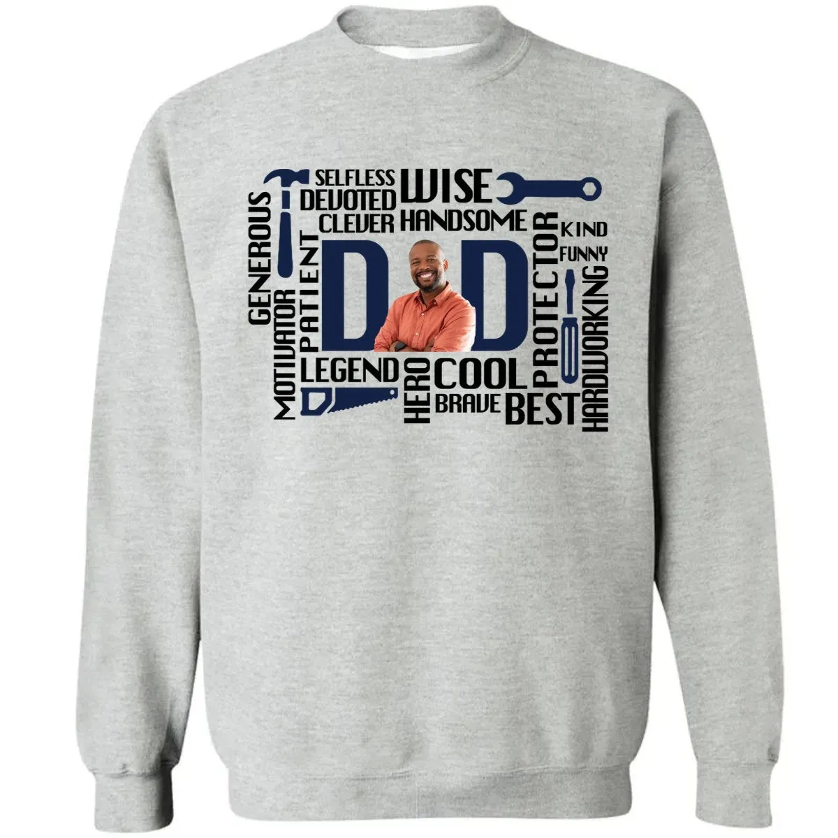 Dad The Man The Legend Definition Word Art Photo - Personalized Unisex T-shirt, Sweater, Hoodie