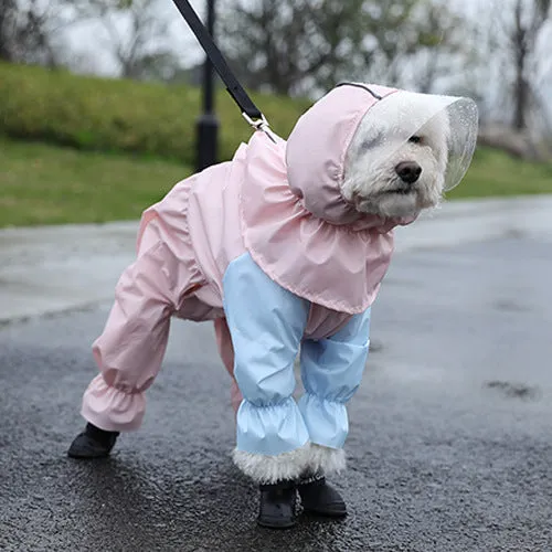 Dog Raincoat Teddy Four-legged Waterproof All-inclusive | Brodtica.com