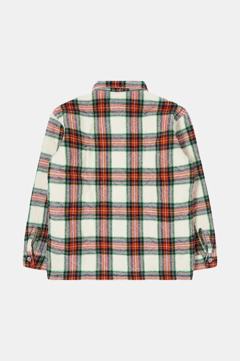 Edwin Sven Heavy Lined Shirt (White/Red)