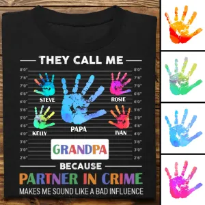 Father's Day - They Call Me Grandpa Because Partner In Crime - Personalized Unisex T-shirt, Hoodie, Sweatshirt