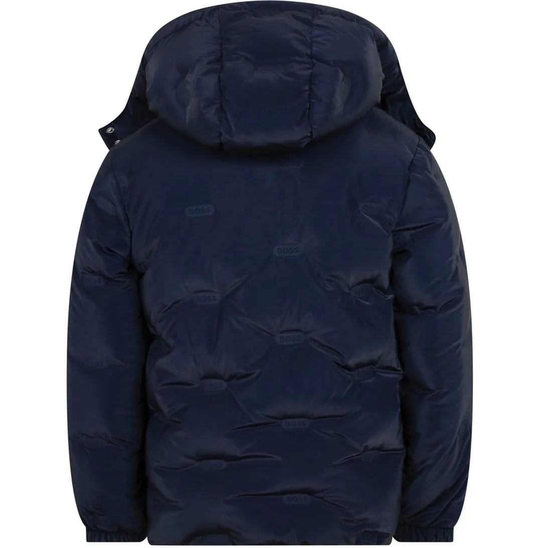 HUGO BOSS - Logo Puffer -  Navy