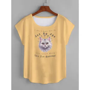 I Don't Know How to Act My Age Women's White Cat T-shirt