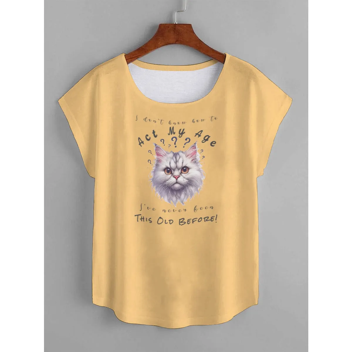 I Don't Know How to Act My Age Women's White Cat T-shirt