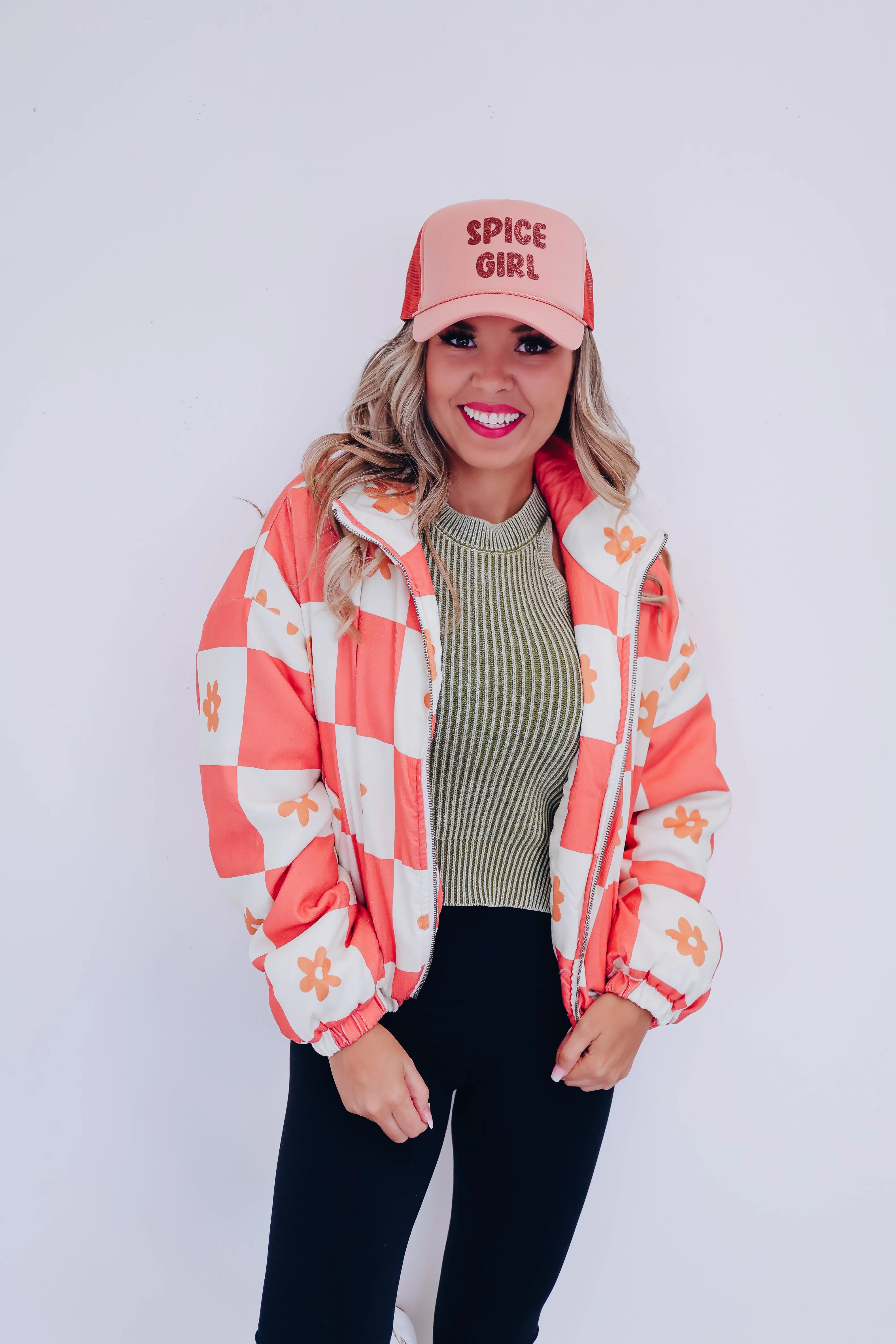 Ida Corduroy Puffer Jacket - Orange