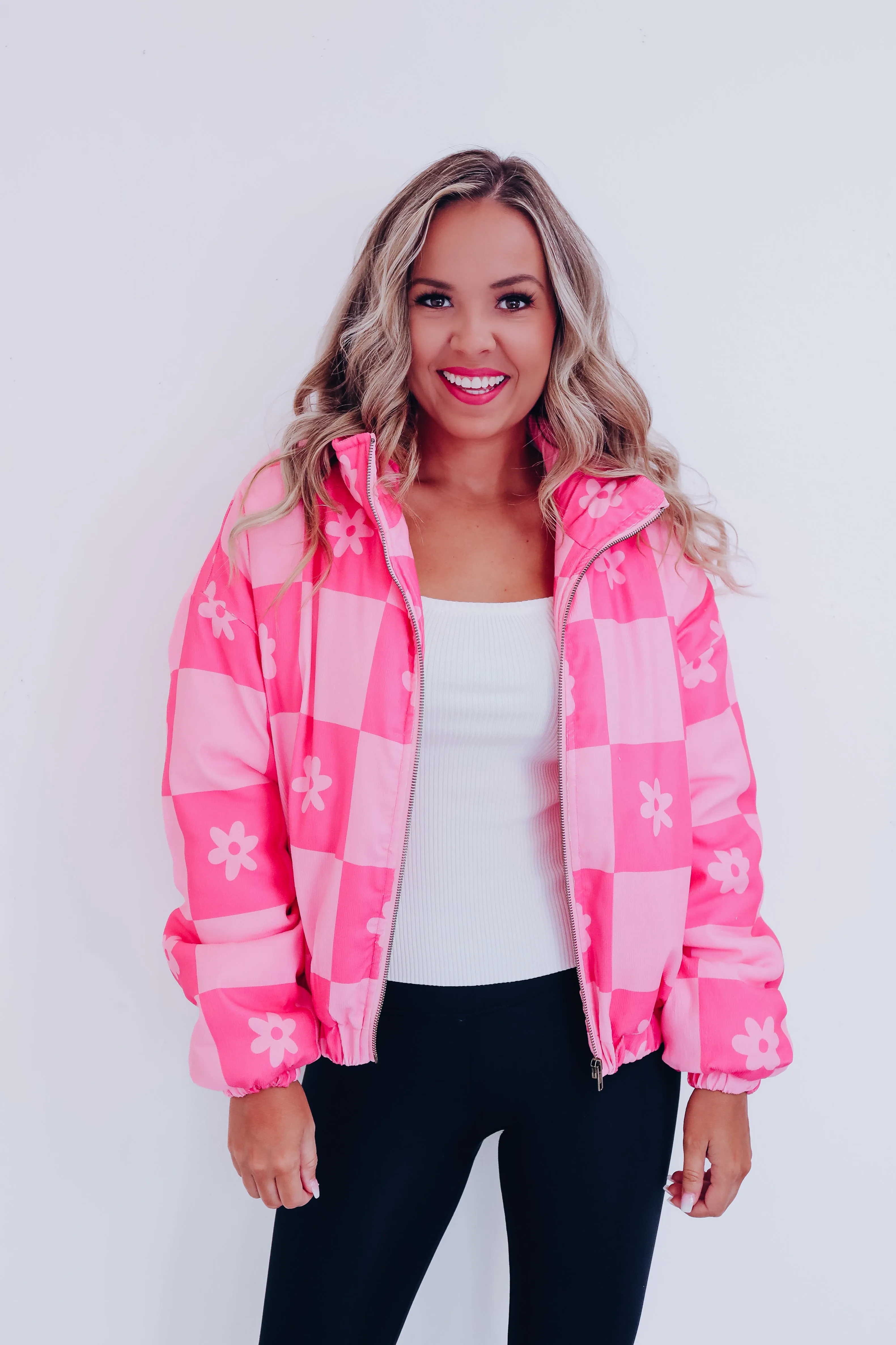 Ida Corduroy Puffer Jacket - Pink