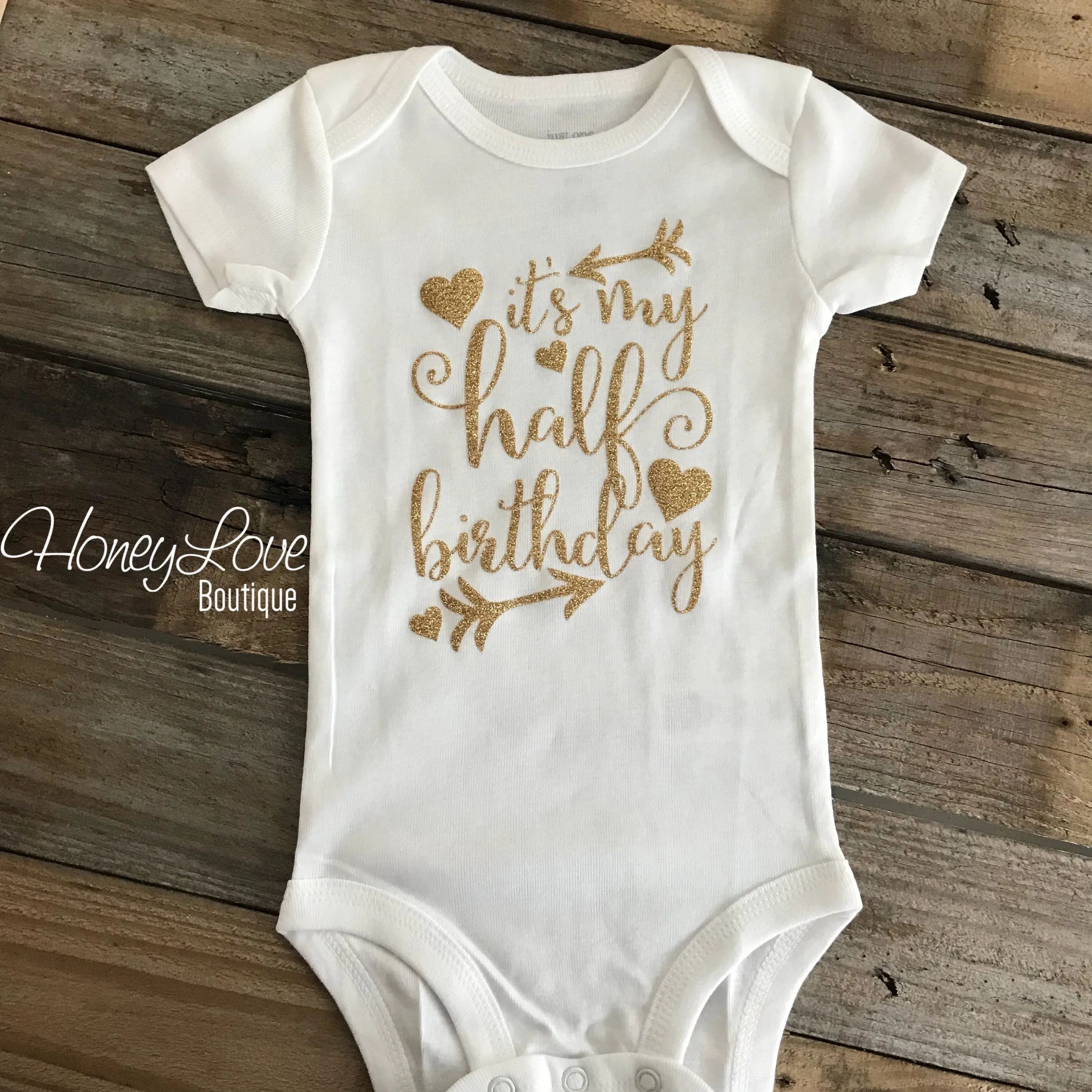 It's My Half Birthday - Silver or Gold glitter bodysuit