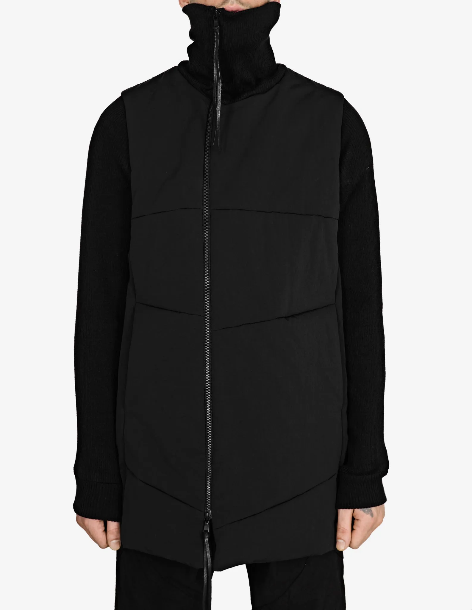 Jersey-Sleeve Puffer Jacket