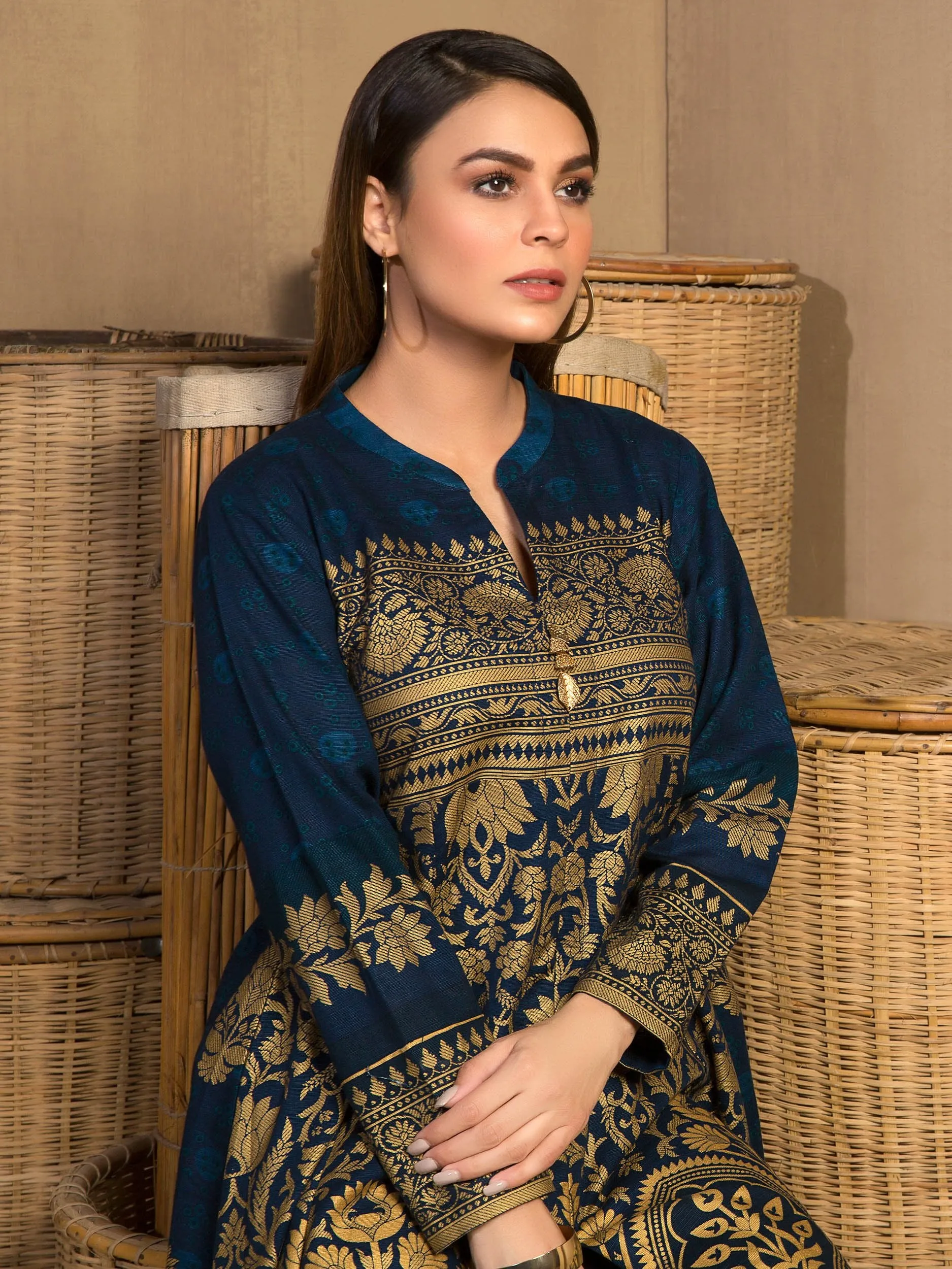 Limelight Winter Collection 2019 – Slub Khaddar Shirt – U0909-SSH-BLU