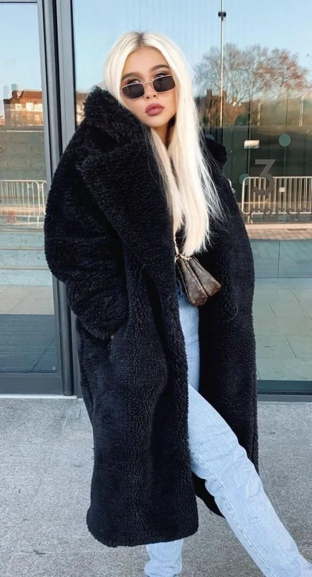 Luxury Teddy genuine wool sheepskin Luxury Coat - Stay Warm and Stylish in this Ethically Produced Fur Coat couple goals