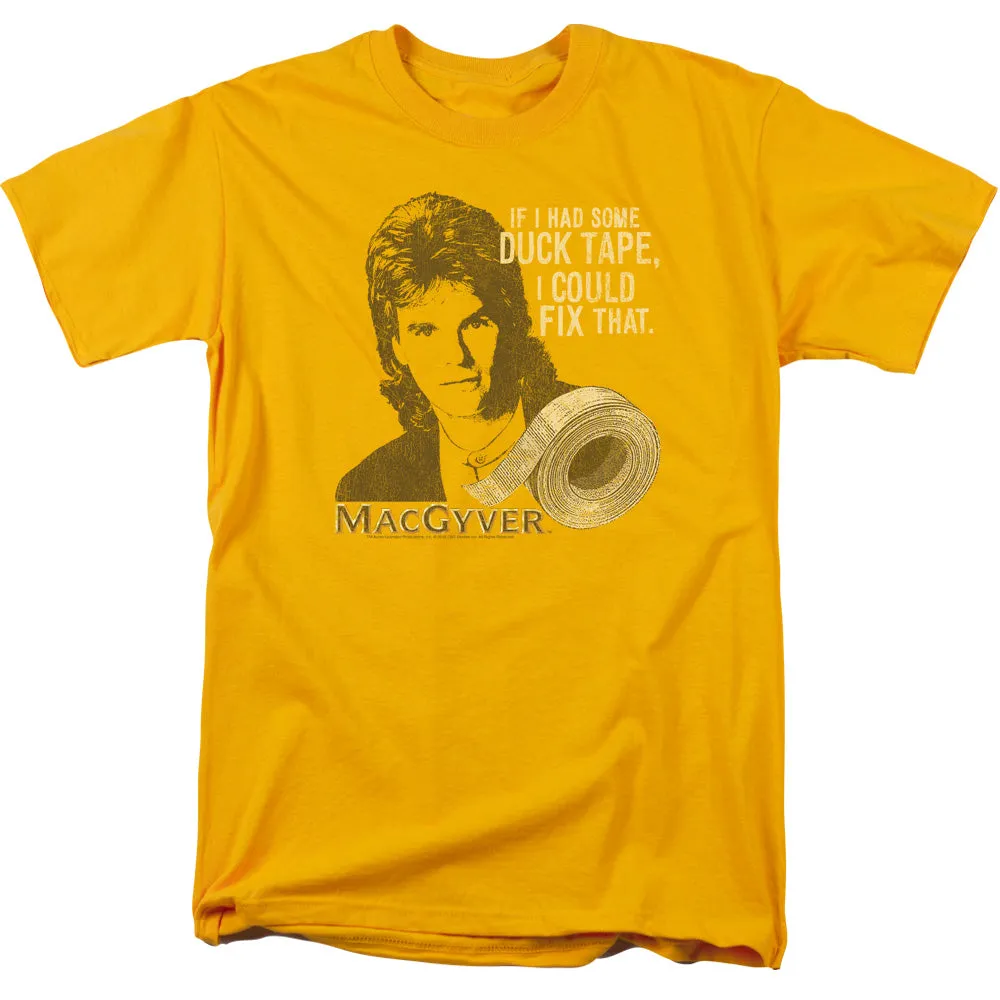 Macgyver Duct Tape Mens T Shirt Gold