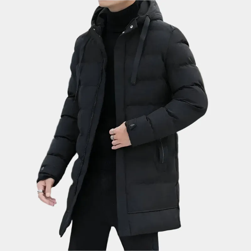 Minimalist Long Puffer Jacket - Cross & Crown