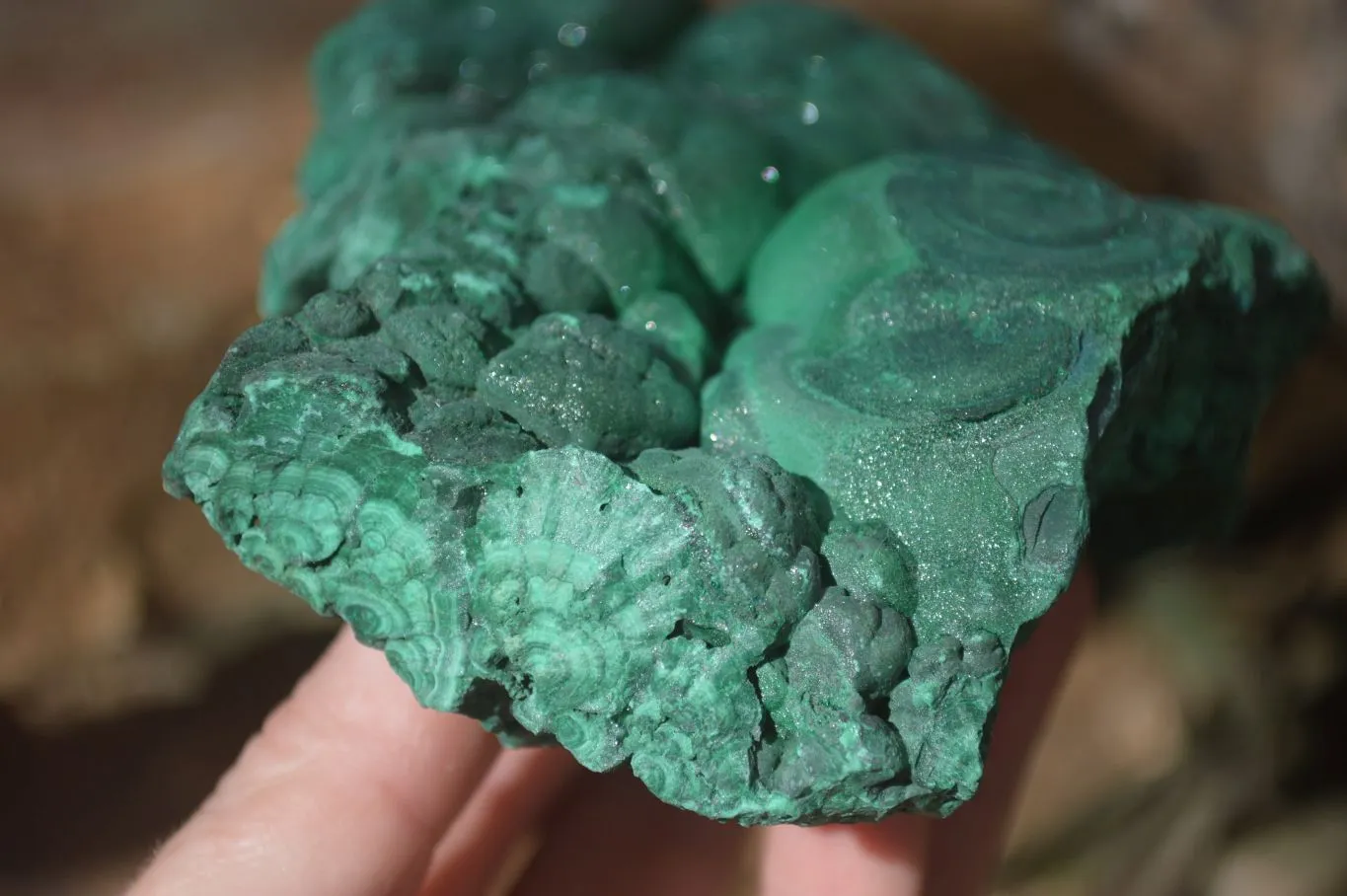 Natural Botryoidal Crystalline Malachite Specimens  x 2 From Kolwezi, Congo