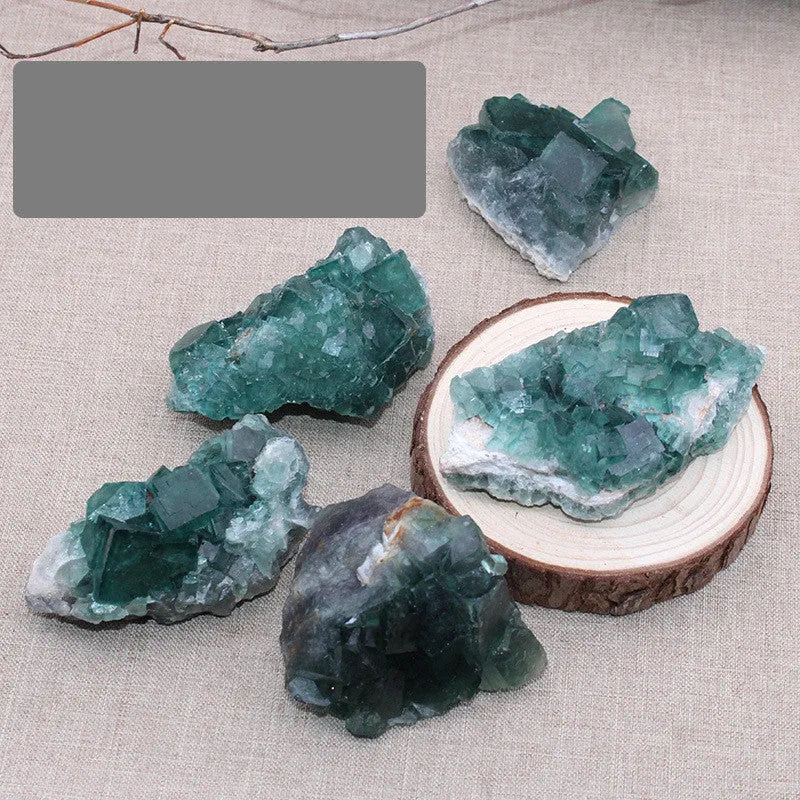 Natural Green Fluorite Rough Stone Ornament