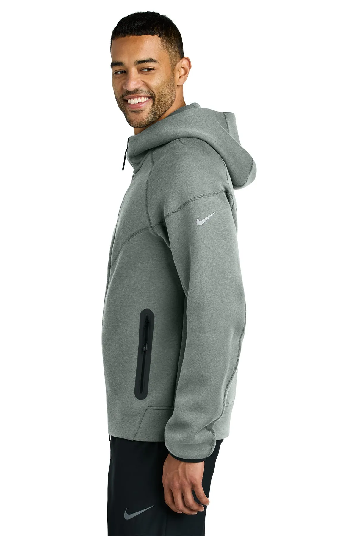 Nike Tech Fleece Full-Zip Custom Hoodies, Dark Grey Heather