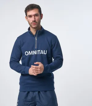 Omnitau Men's OmniX Organic Cotton Omni 1/4 Zip Mid Layer Fleece - French Navy