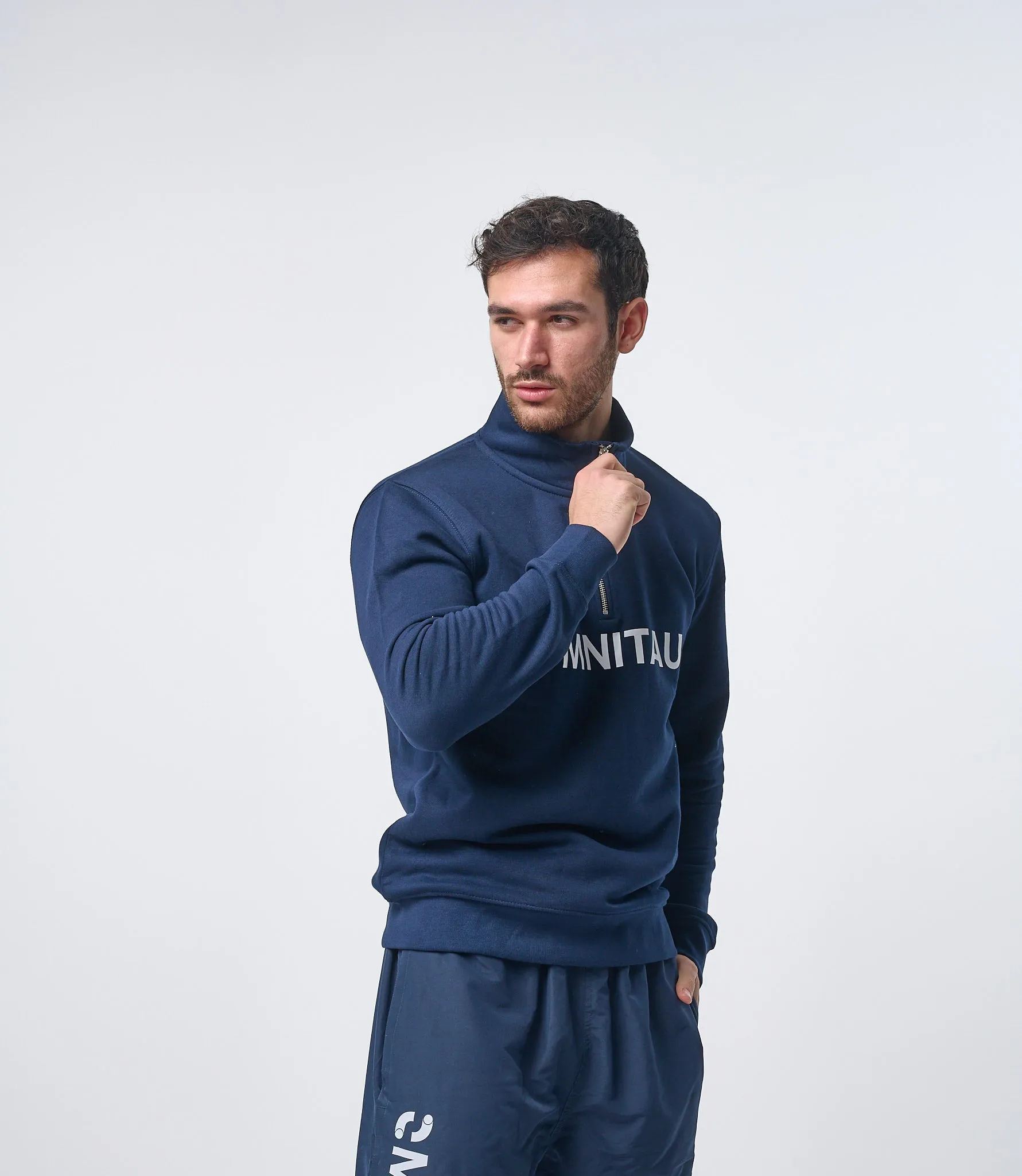 Omnitau Men's OmniX Organic Cotton Omni 1/4 Zip Mid Layer Fleece - French Navy