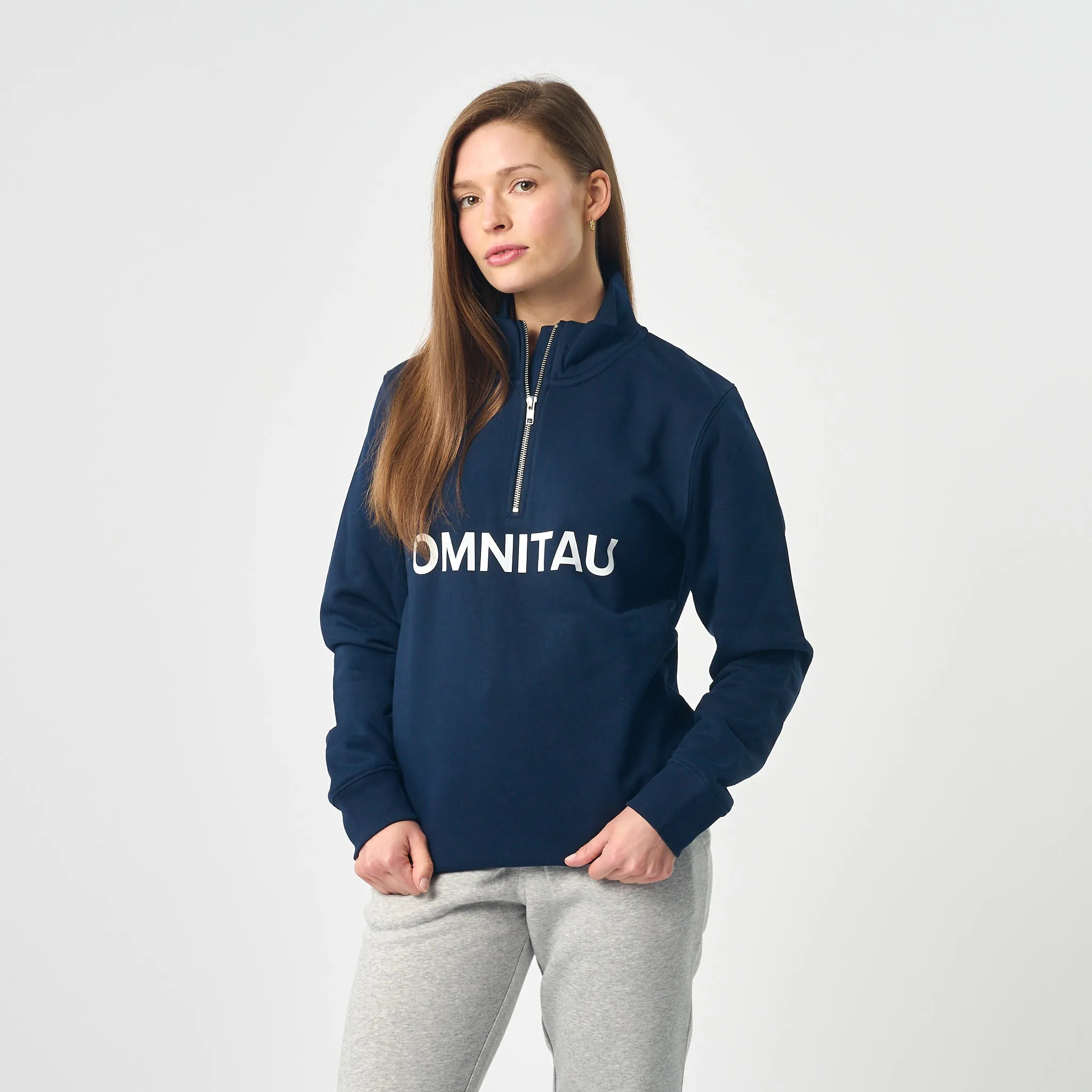 Omnitau Women's OmniX Organic Cotton Omni 1/4 Zip Mid Layer Fleece - French Navy