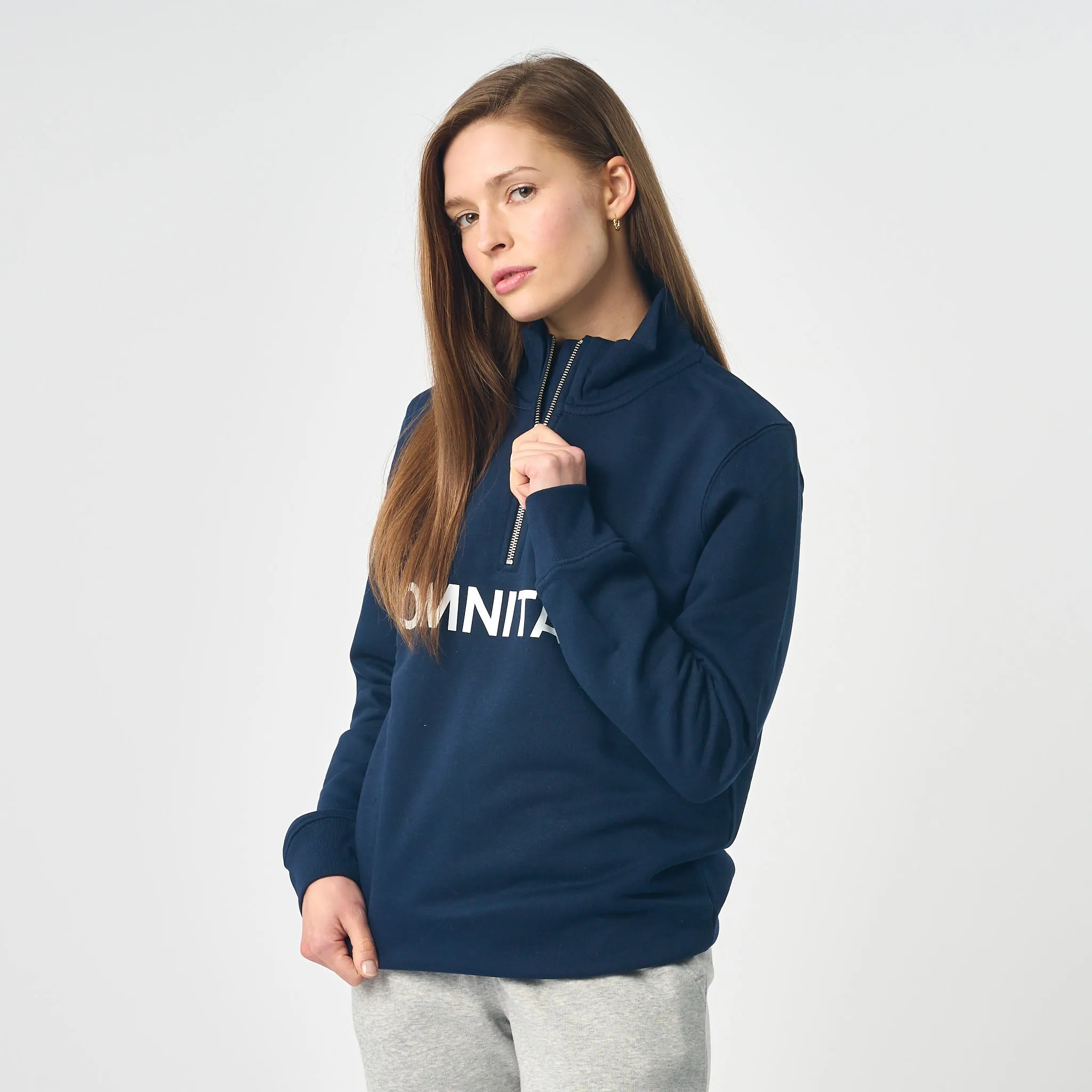 Omnitau Women's OmniX Organic Cotton Omni 1/4 Zip Mid Layer Fleece - French Navy