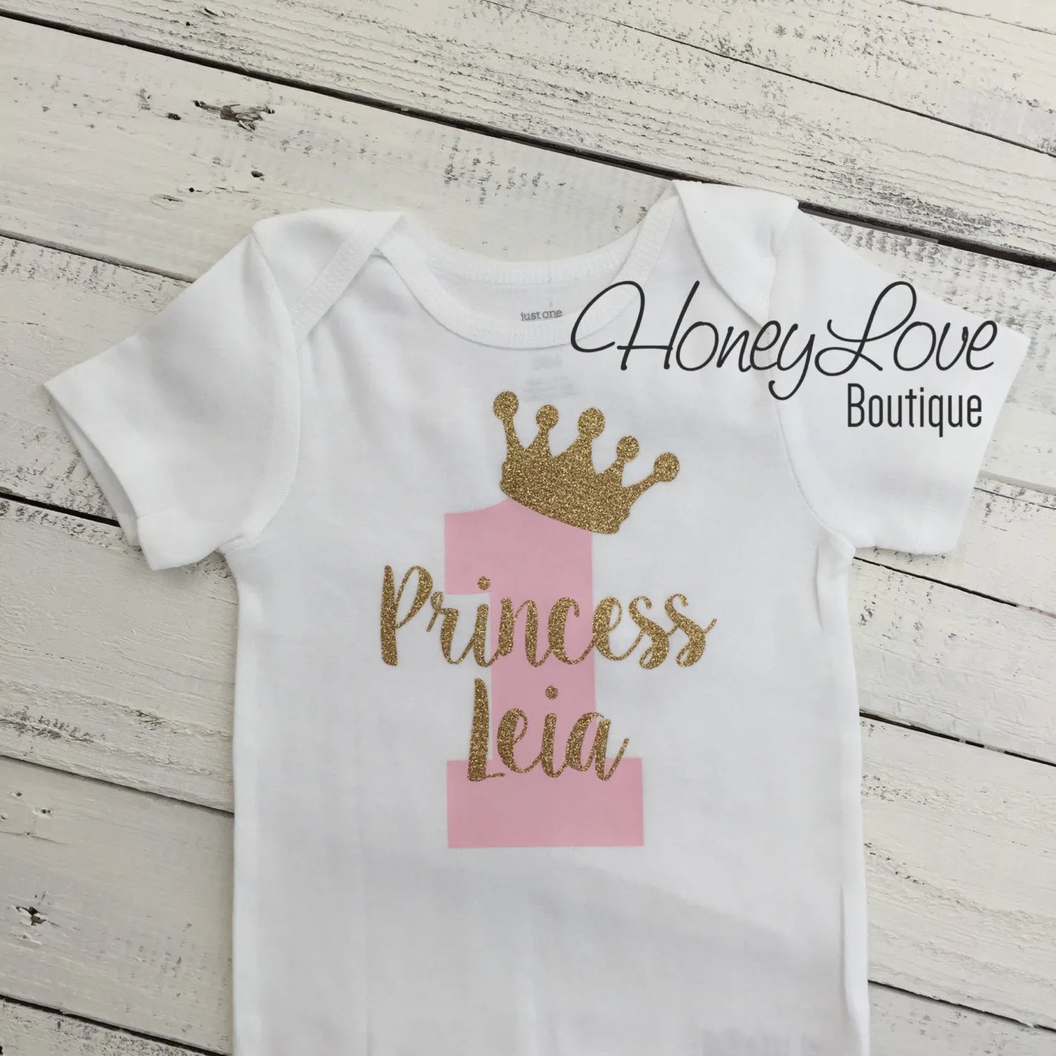 Personalized 1st Birthday Princess Bodysuit