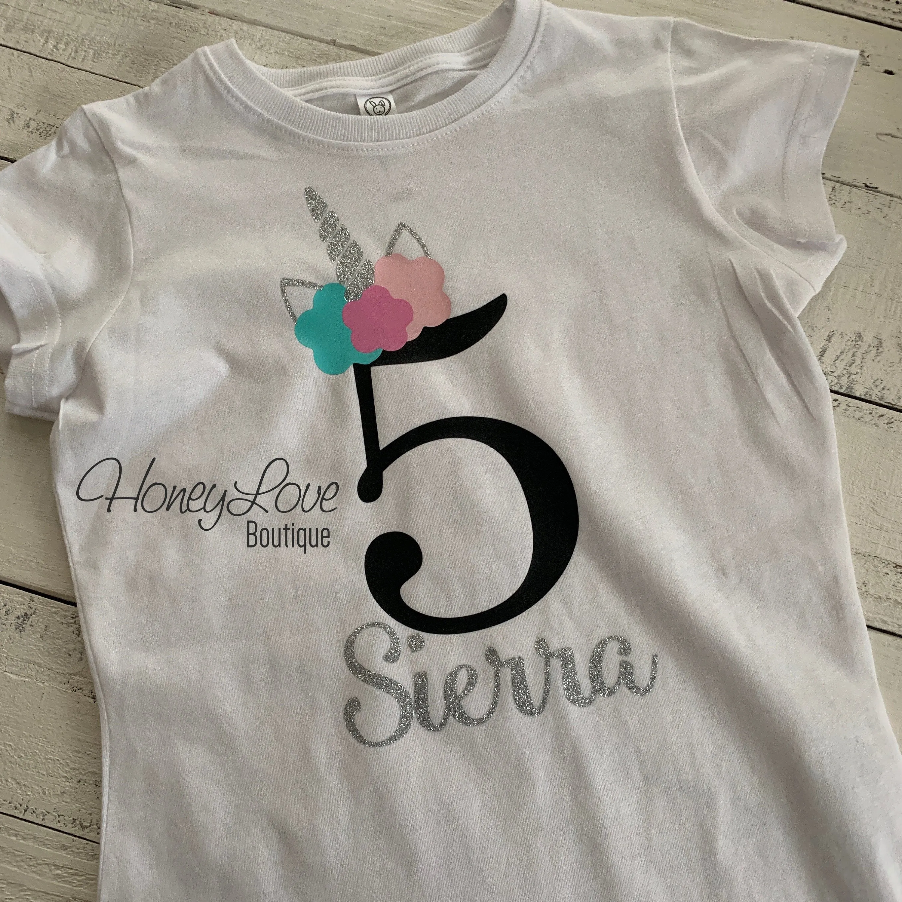 Personalized Unicorn Birthday Shirt - Choose Number