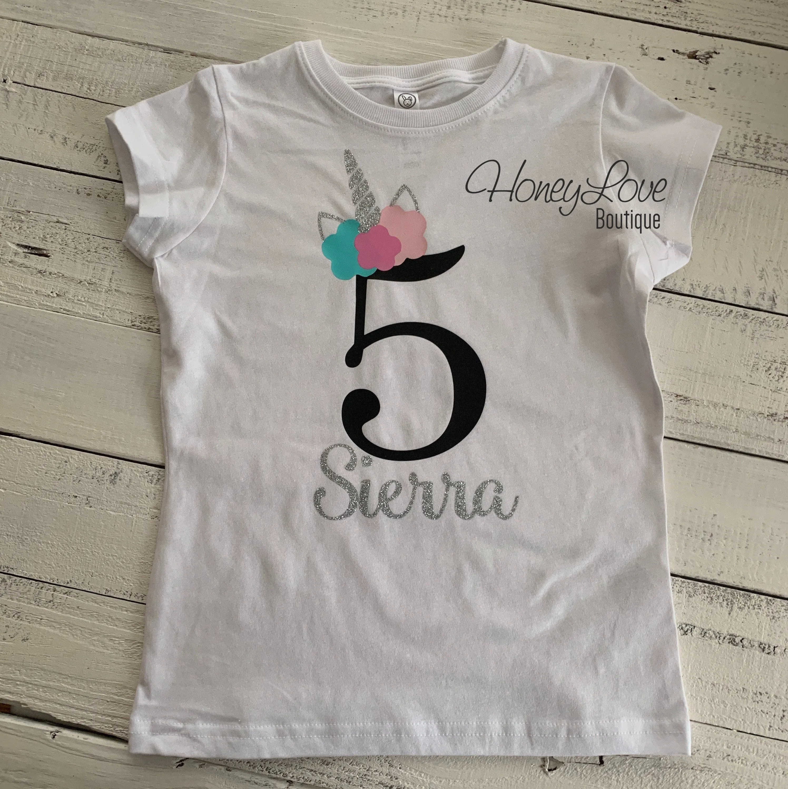 Personalized Unicorn Birthday Shirt - Choose Number