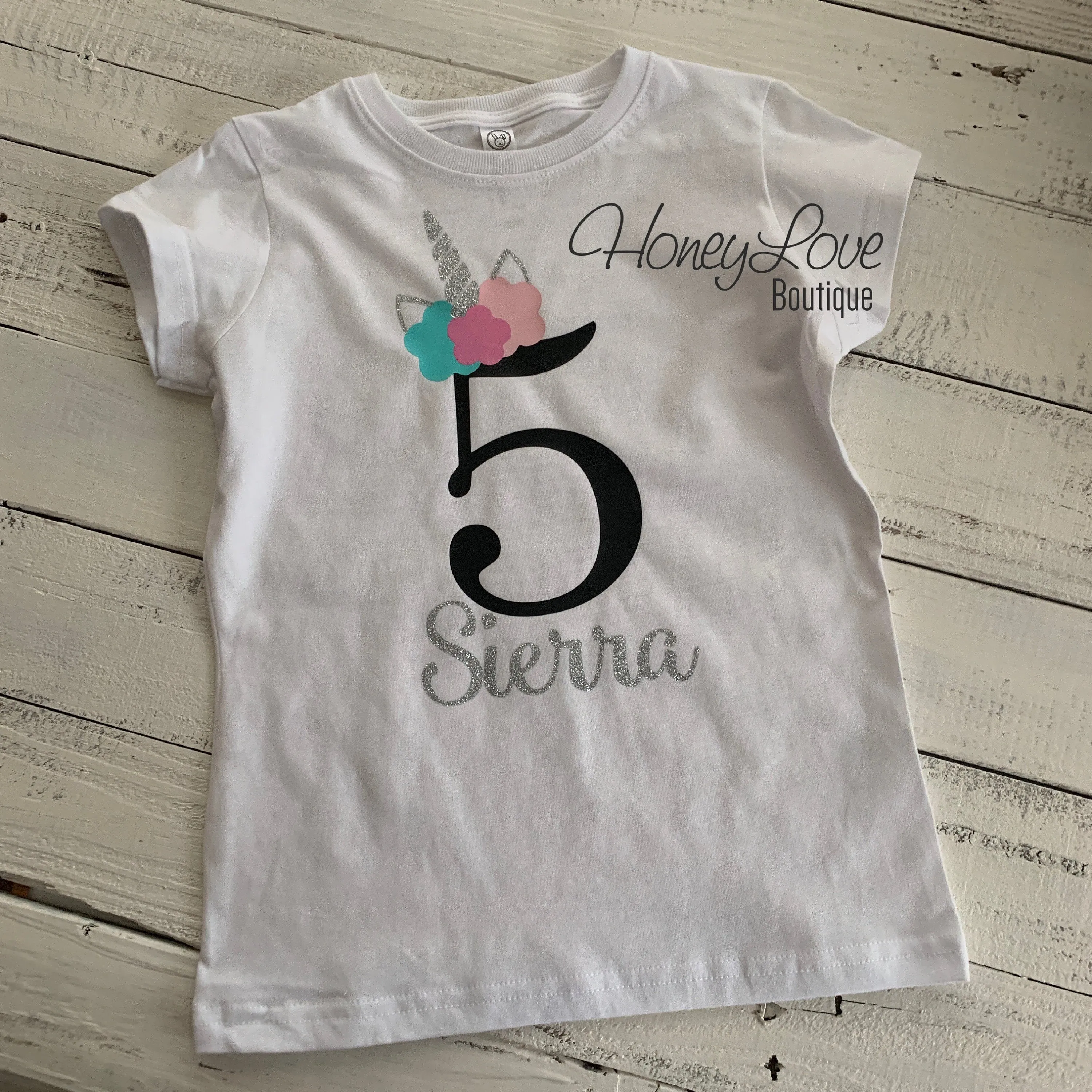 Personalized Unicorn Birthday Shirt - Choose Number