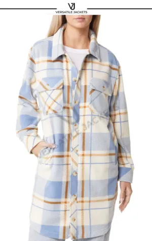 Plaid Long Polar Fleece Shacket