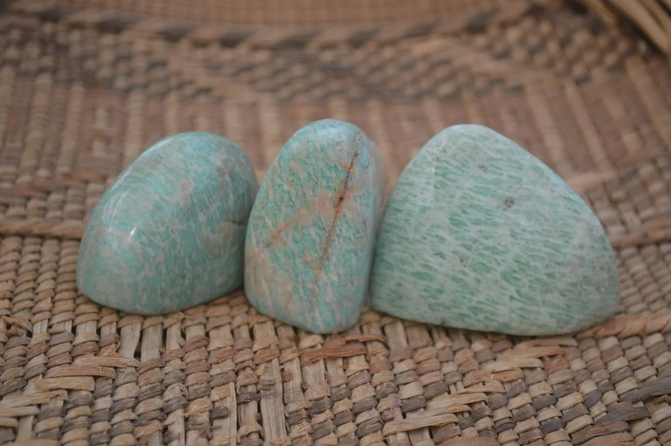 Polished Amazonite Free Forms x 35 From Zimbabwe