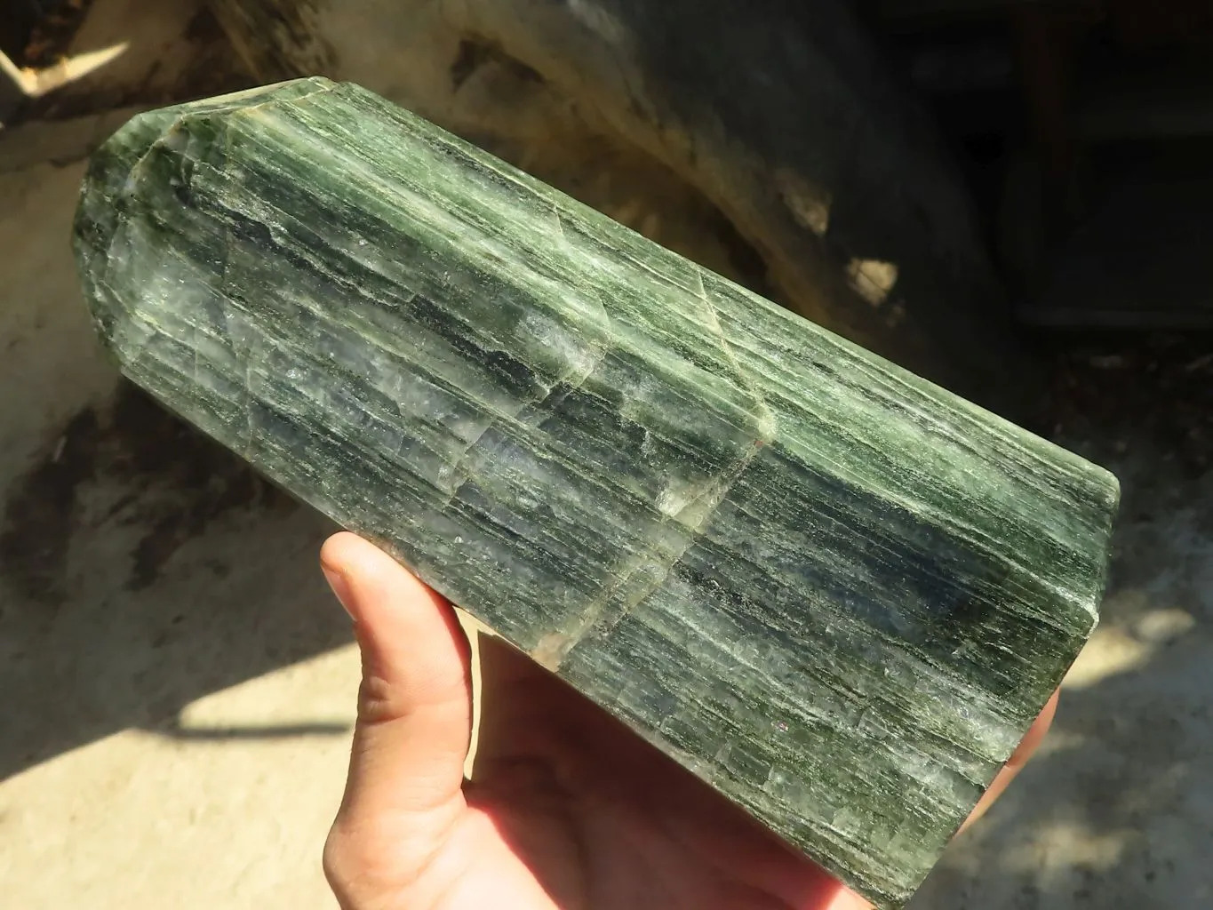 Polished Banded Green Fuchsite Quartz Point  x 1 From Madagascar