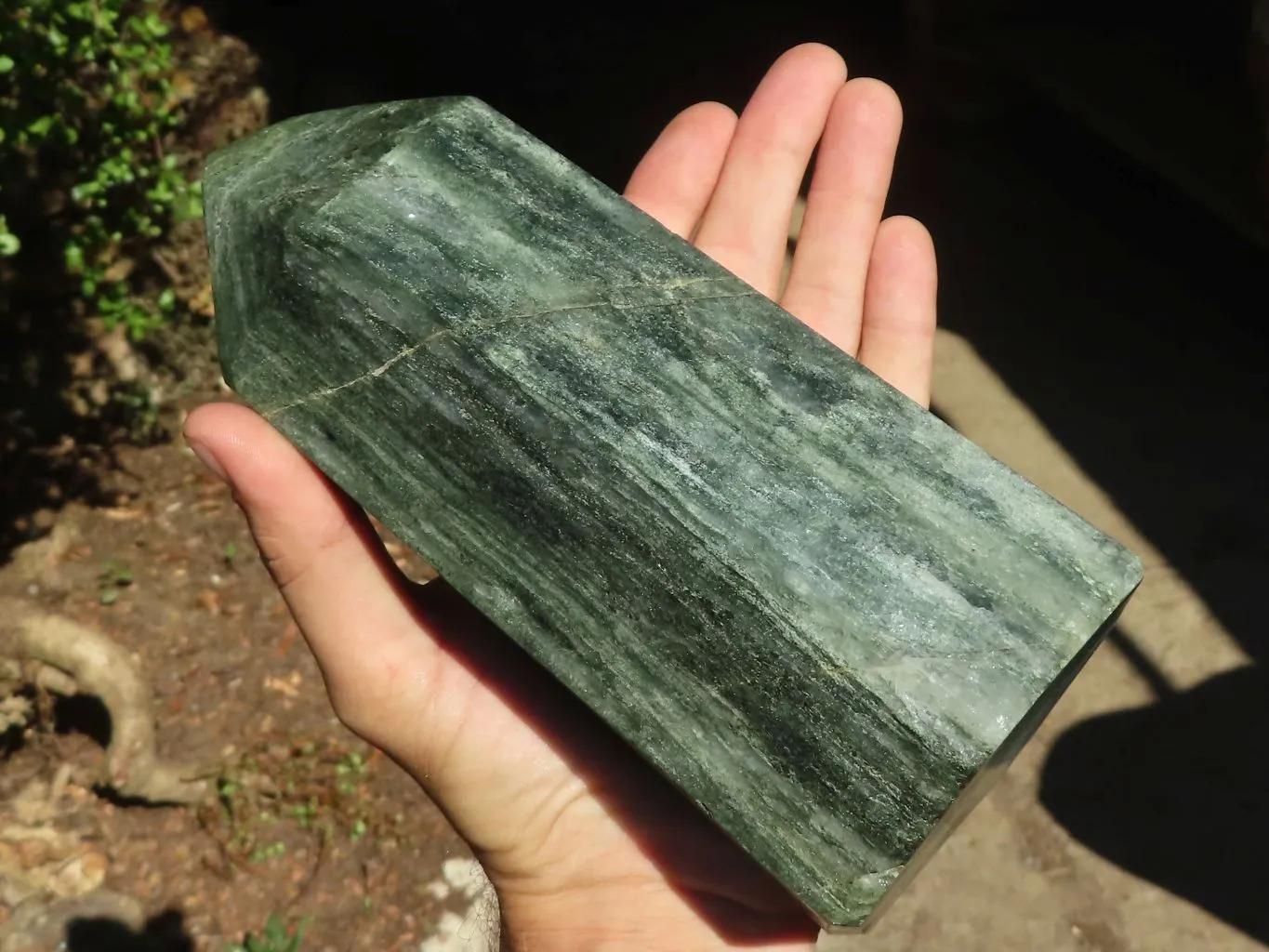 Polished Banded Green Fuchsite Quartz Point x 1 From Madagascar