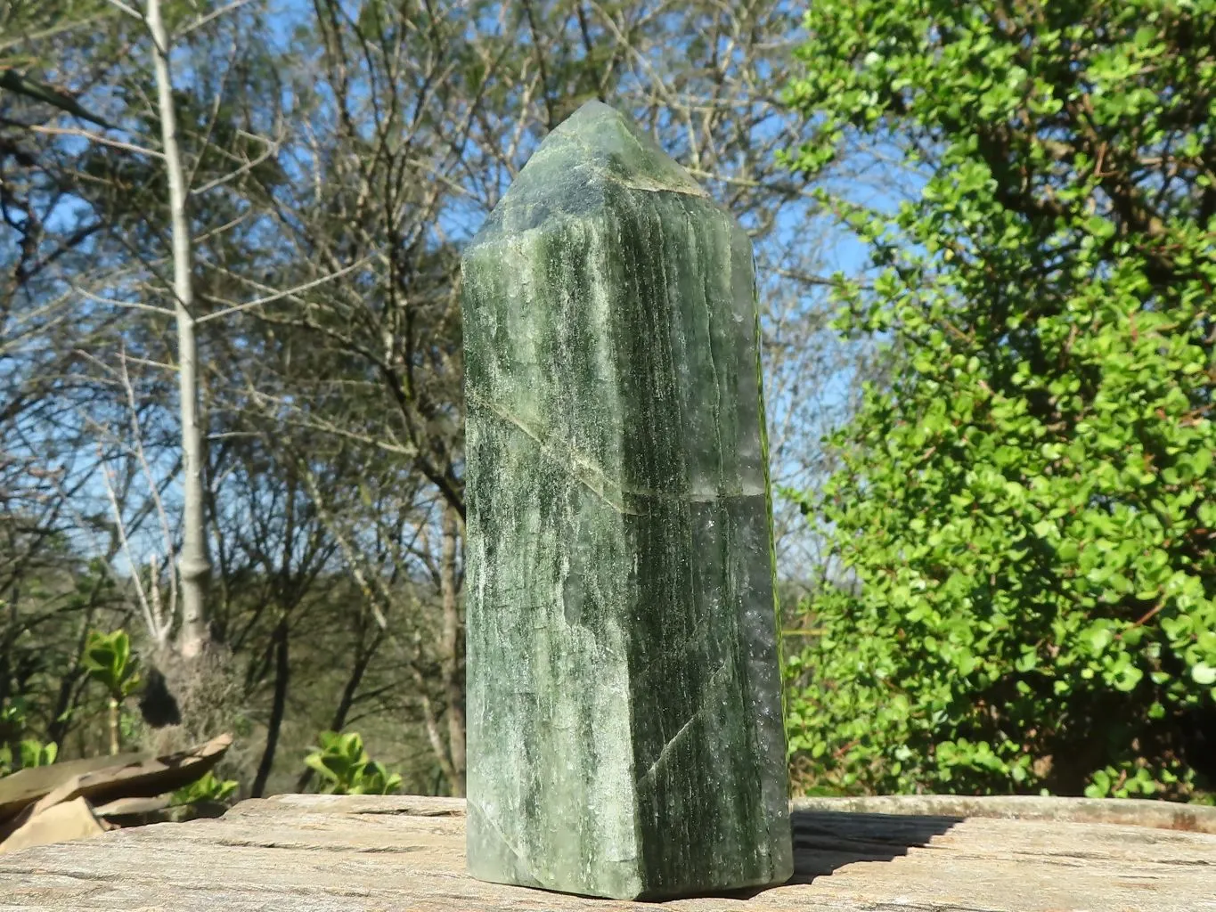 Polished Banded Green Fuchsite Quartz Point x 1 From Madagascar