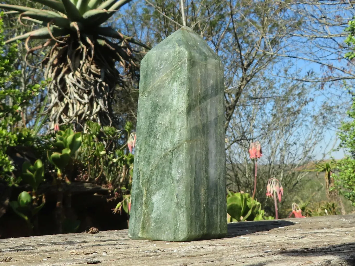 Polished Banded Green Fuchsite Quartz Point x 1 From Madagascar