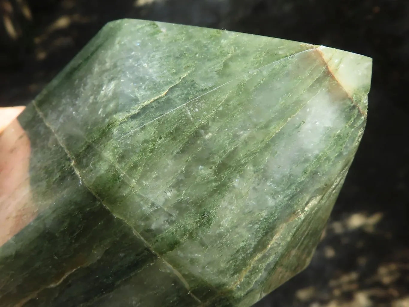 Polished Banded Green Fuchsite Quartz Point x 1 From Madagascar