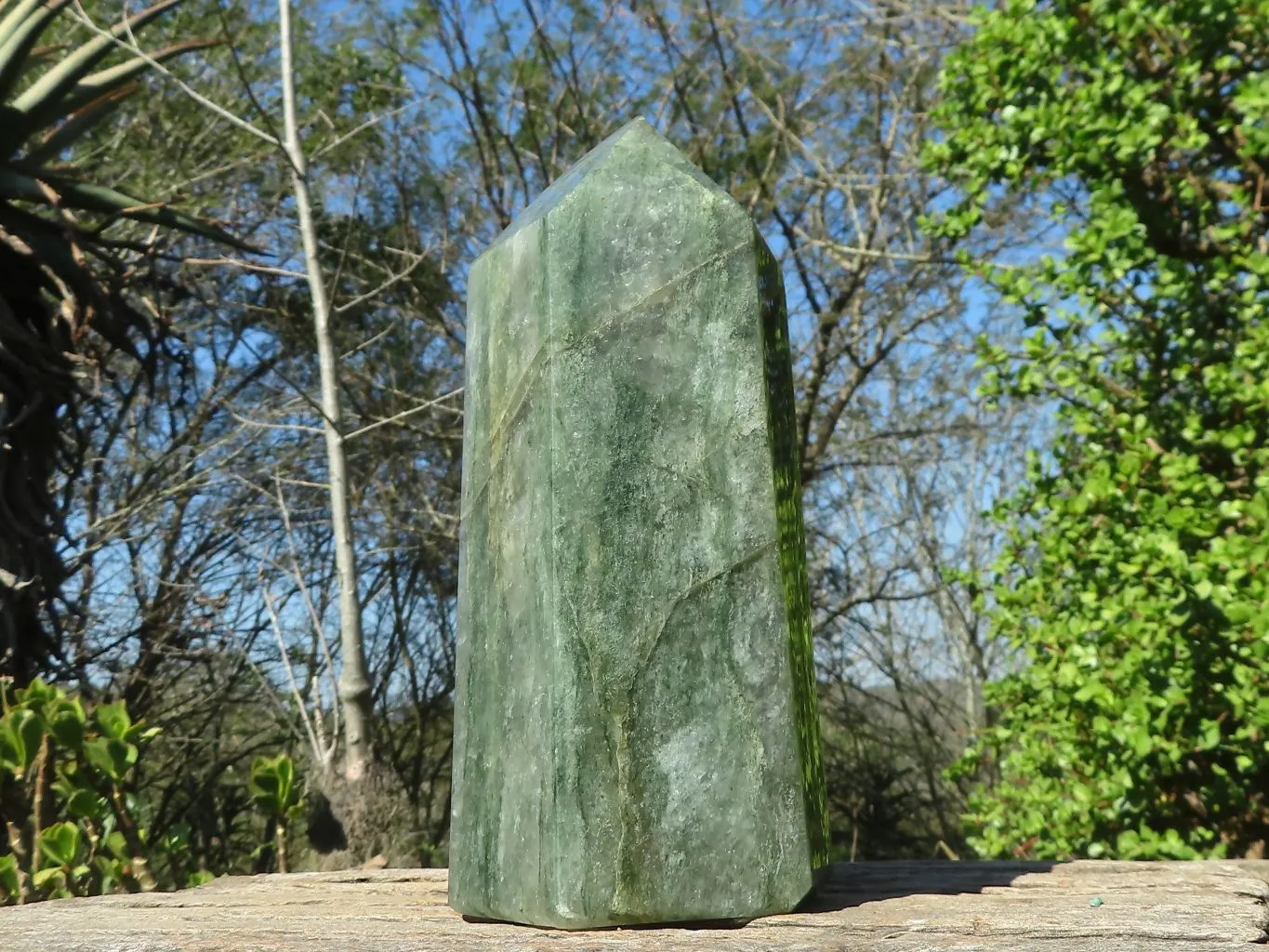 Polished Banded Green Fuchsite Quartz Point x 1 From Madagascar