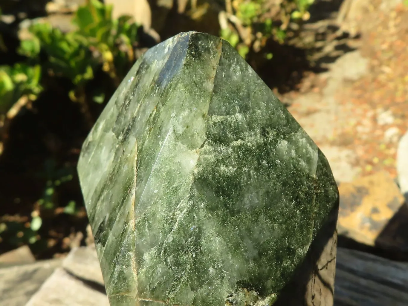 Polished Banded Green Fuchsite Quartz Point  x 1 From Madagascar