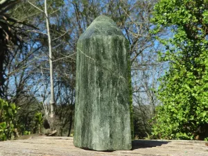 Polished Banded Green Fuchsite Quartz Point x 1 From Madagascar