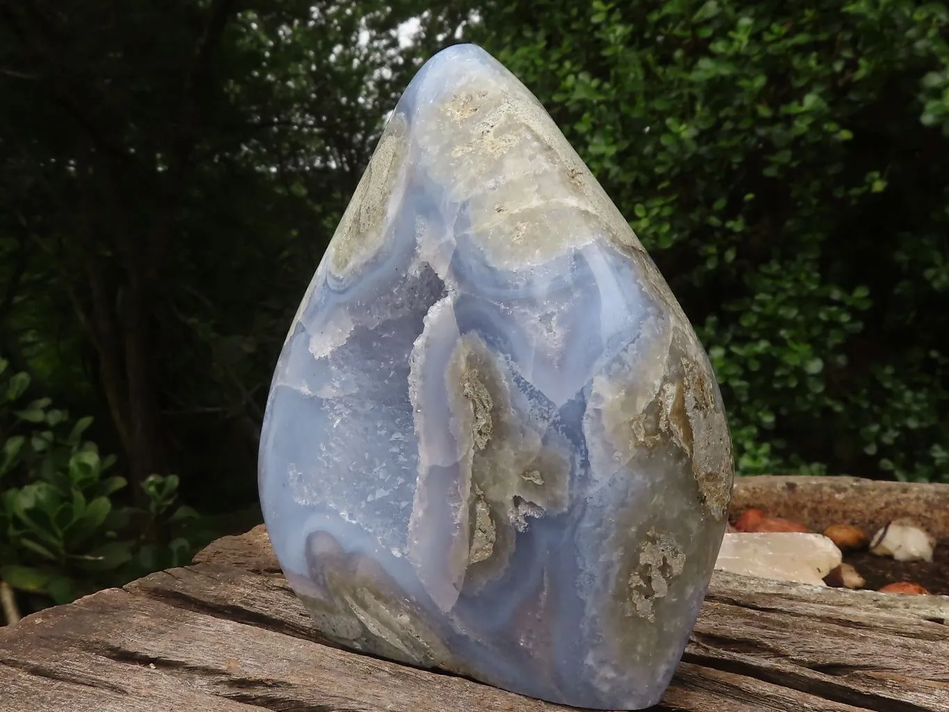 Polished Blue Lace Agate Standing Free Form x 1 From Nsanje, Malawi