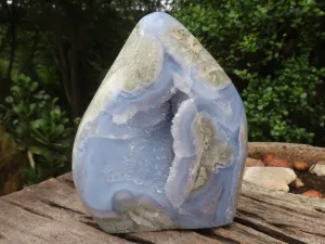 Polished Blue Lace Agate Standing Free Form x 1 From Nsanje, Malawi