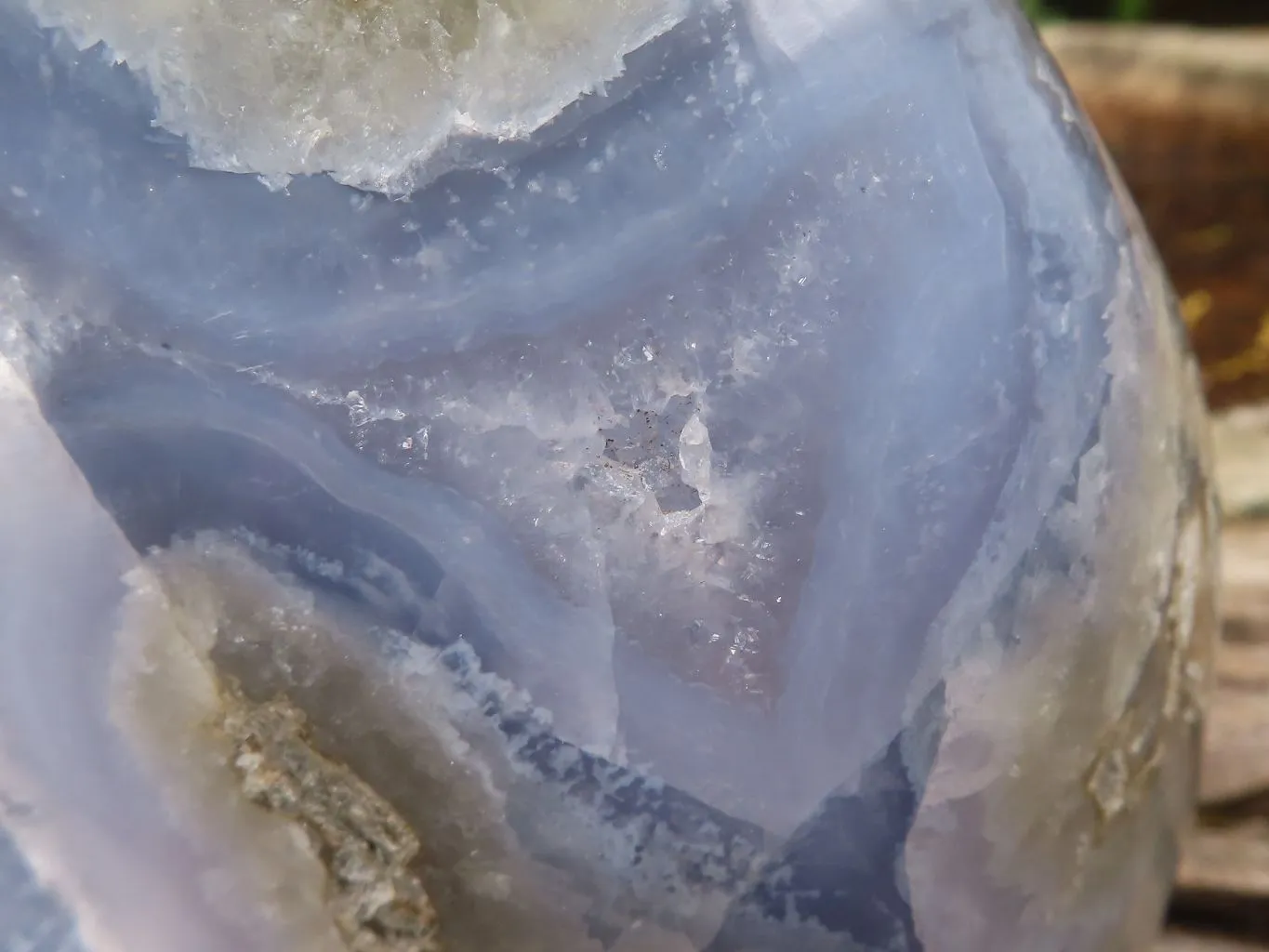 Polished Blue Lace Agate Standing Free Form x 1 From Nsanje, Malawi