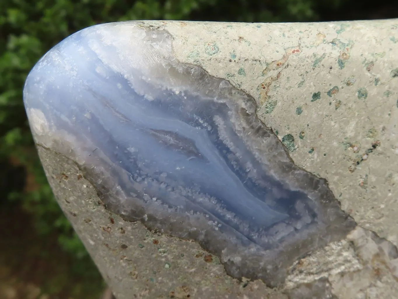 Polished Blue Lace Agate Standing Free Form x 1 From Nsanje, Malawi