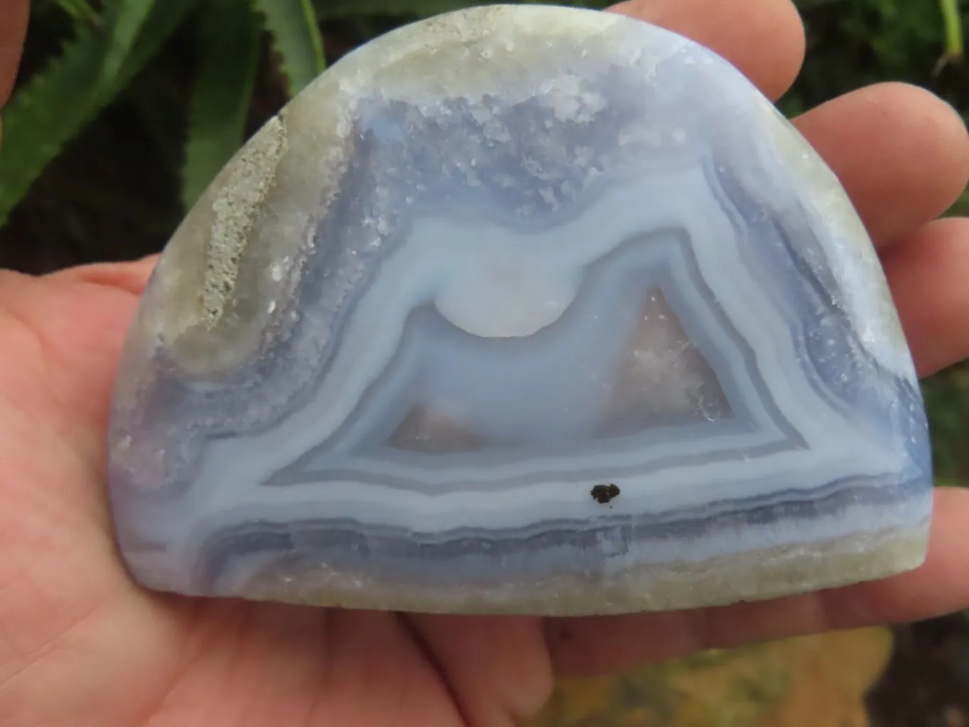 Polished Blue Lace Agate Standing Free Forms  x 2 From Nsanje, Malawi