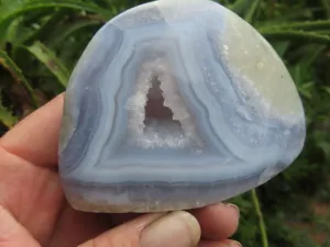 Polished Blue Lace Agate Standing Free Forms  x 2 From Nsanje, Malawi