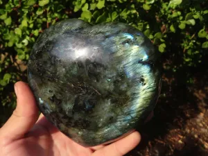 Polished  Large Labradorite Gemstone Heart  x 1 From Tulear, Madagascar